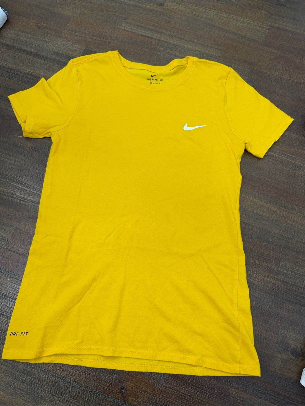 Nike Yellow Short Sleeve Tee with White Swoosh